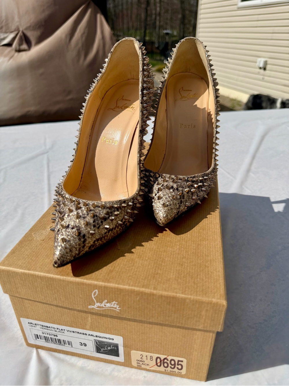 Christian Louboutin Snakeskin Pigalle Potpourri Strass 120 Pumps 39.5 - Picture 6 of 9